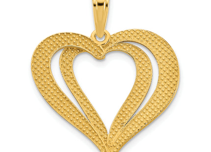 14ky Fancy Heart Pendant, 22.5 x 17.01mm