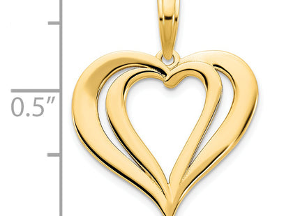 14ky Fancy Heart Pendant, 22.5 x 17.01mm