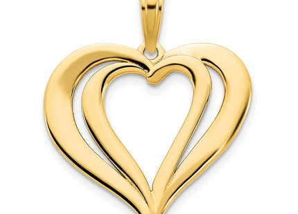 14K yellow gold heart pendant