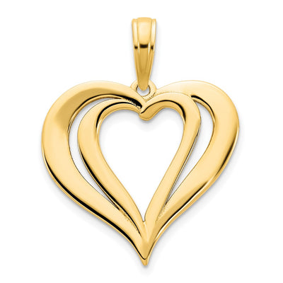 14K yellow gold heart pendant