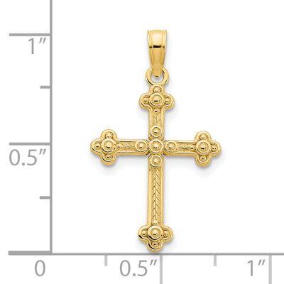 14ky Fancy Cross Pendant, 26.2 x 14.75mm