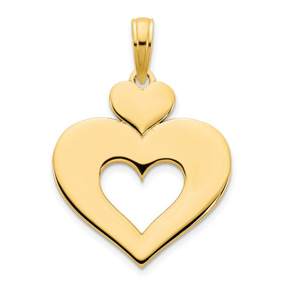 14K yellow gold heart pendant