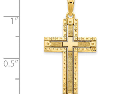 14k Fancy Sandblasted Cross Pendant (Style D5140)