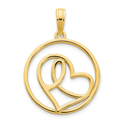 14K yellow gold circle pendant