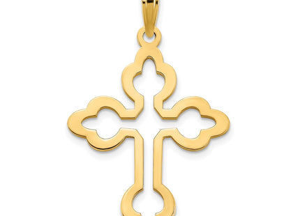 14K gold cross charm, further view