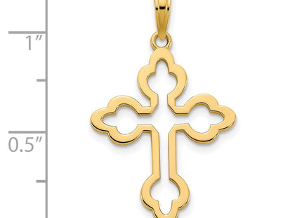 14K gold cross charm, another view