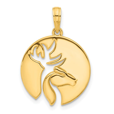 14K gold circle pendant