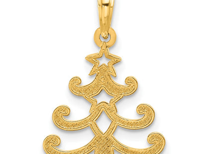 14K gold tree pendant, another view