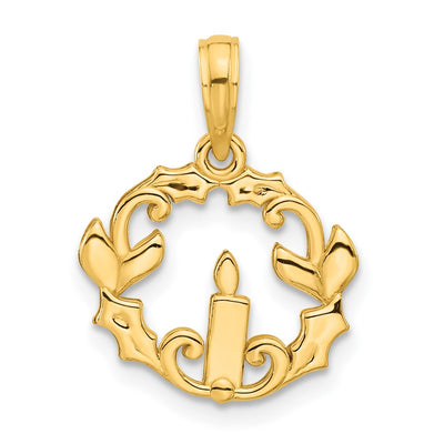 14K gold circle pendant