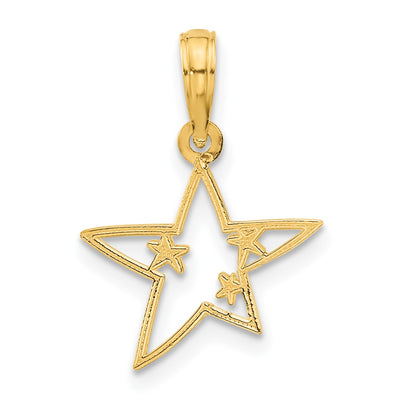 14K Polished Stars Pendant
