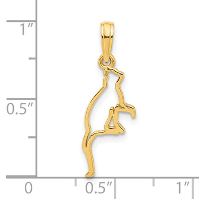 14K Polished Cat Sitting Pendant
