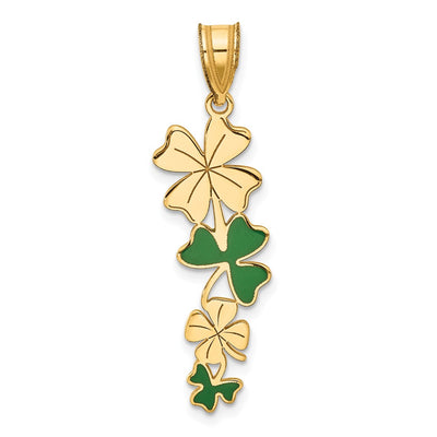 14K gold clover pendant
