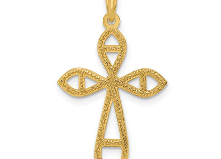 14K gold cross charm, another view