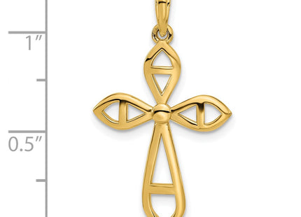 14K gold cross charm, further view
