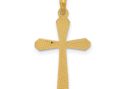 14K gold cross charm, further view