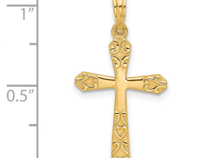 14K gold cross charm, another view