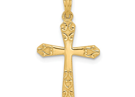 14K gold cross charm