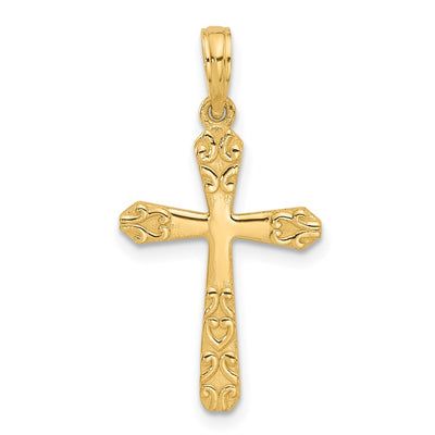 14K gold cross charm