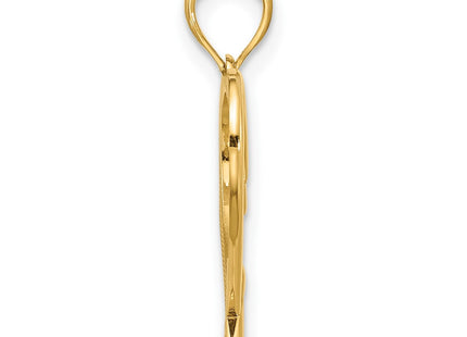 14K gold heart charm, alternate view