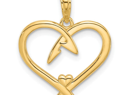 14K gold heart charm