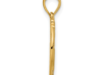 14K gold circle charm, alternate view