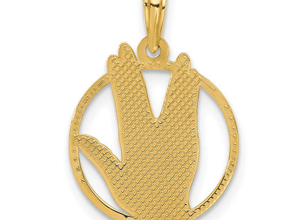 14K gold circle charm, another view