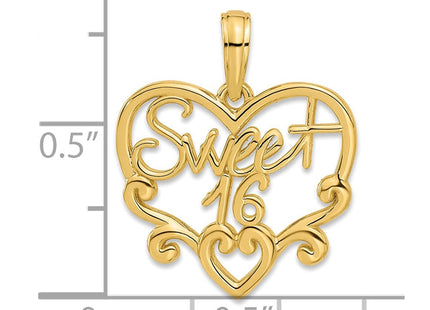 14k Fancy Sweet 16 Charm (Style D5482)