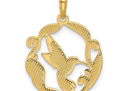 14K gold hummingbird charm, another view