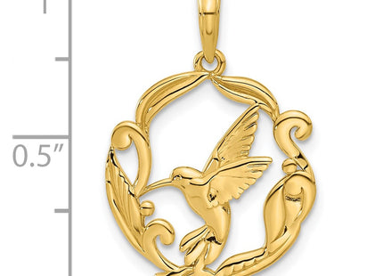 14K gold hummingbird charm, further view