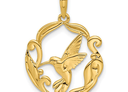 14K gold hummingbird charm