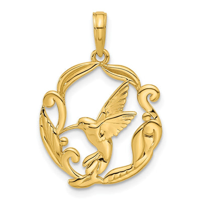 14K gold hummingbird charm