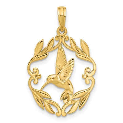 14K gold hummingbird charm