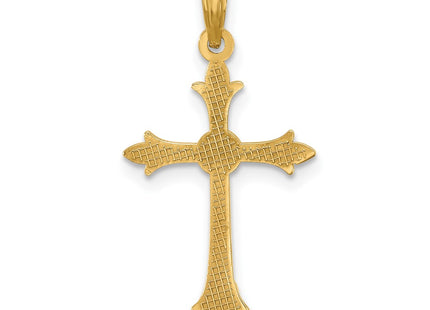 14K gold cross charm, further view