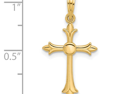 14K gold cross charm, another view