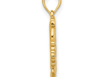 14K gold hummingbird charm, alternate view