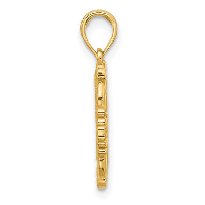 14K Polished Fancy Hummingbird Charm, 23 x 18mm