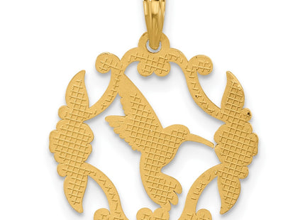 14K gold hummingbird charm, further view