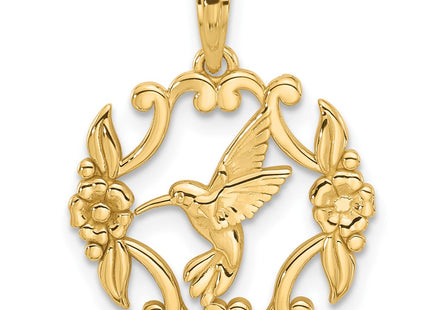 14K gold hummingbird charm