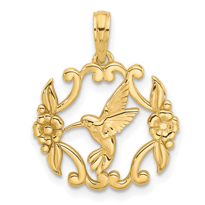 14K gold hummingbird charm