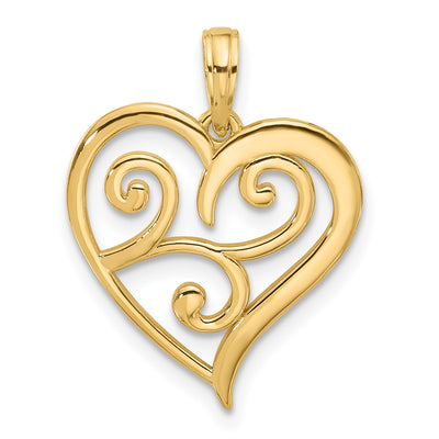 14K gold heart charm