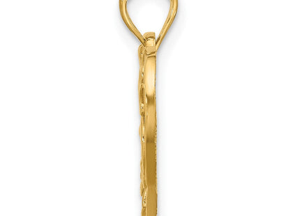 14K Polished Fancy Heart Charm (Style D5506)