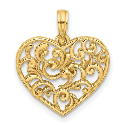14K gold heart charm