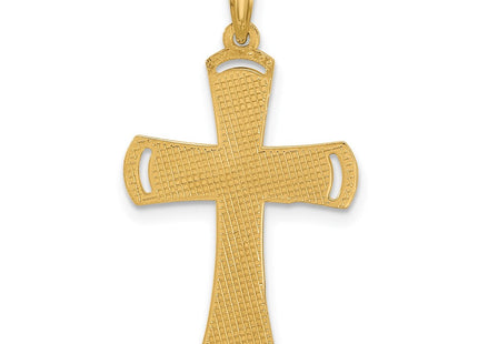 14K gold cross charm, further view