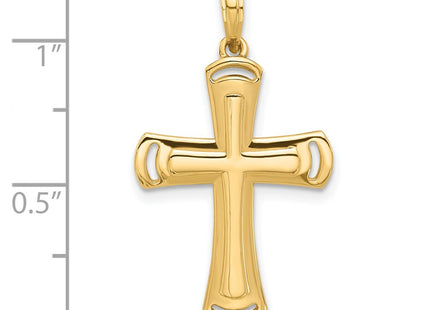 14K gold cross charm, another view