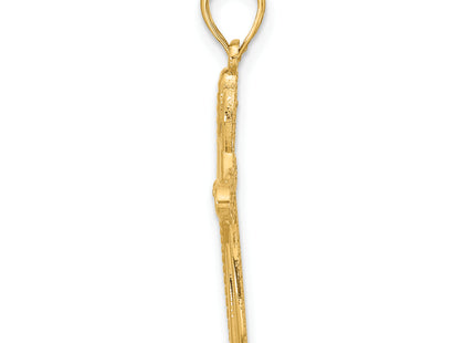 14Ky Fancy Cross Charm, 29.5 x 18.2mm