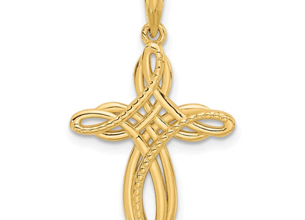 14K yellow gold cross charm
