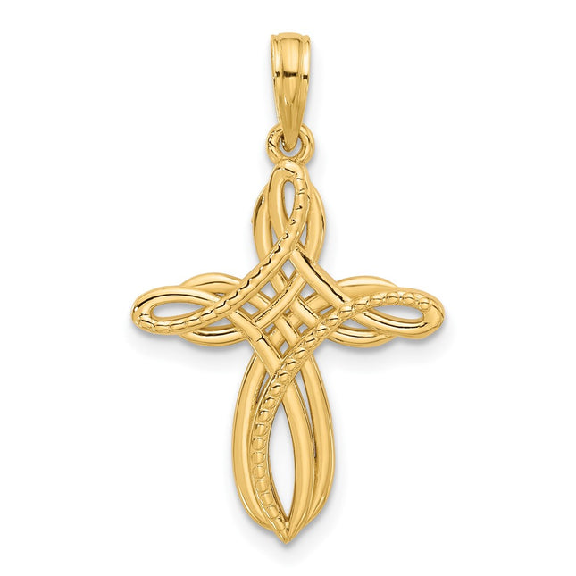 14K yellow gold cross charm