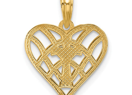 14K gold claddagh pendant, another view