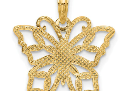 14K Polished Fancy Butterfly Charm (Style D5576)