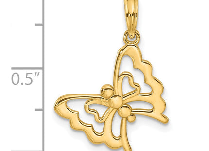 14K gold butterfly charm, another view